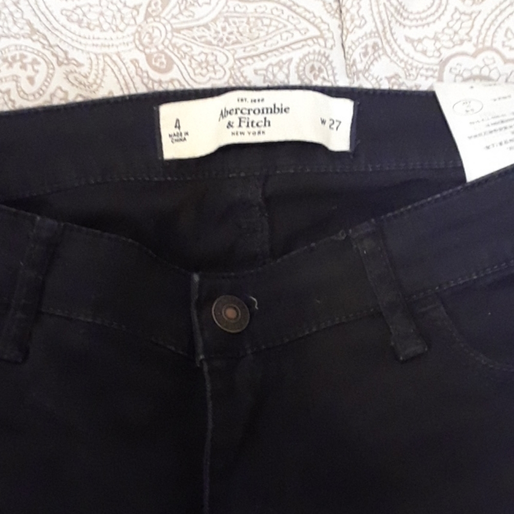Abercrombie & Fitch Navy Blue Kaki material skinny